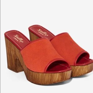 Shelly’s London Red Elena Suede Mules